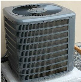 Grey air conditioner unit